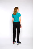 CLAIRE V-neck top, aqua