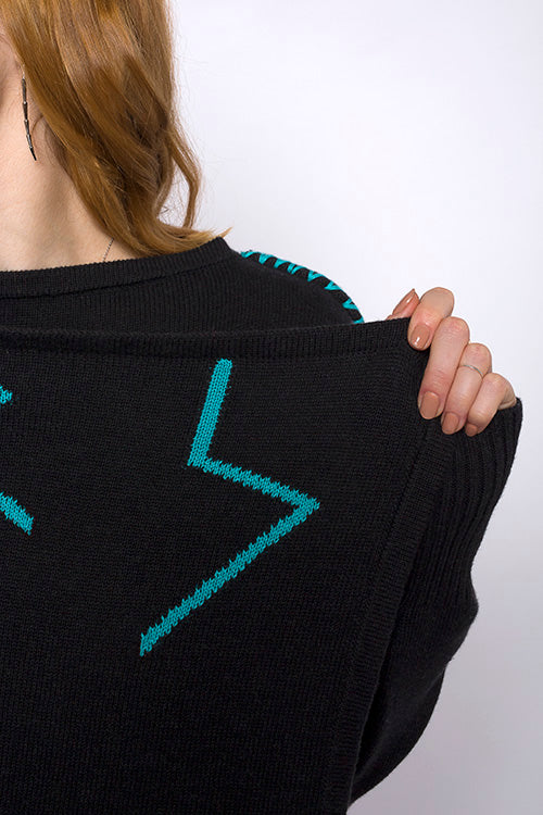LUCIE knitted cardigan, dark grey/blue