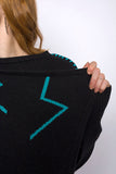 LUCIE knitted cardigan, dark grey/blue
