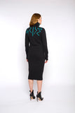 GABRIELLE knitted dress, dark grey/blue