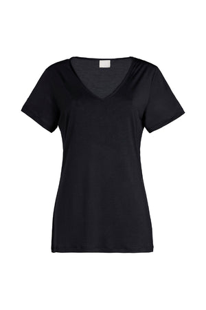 CLAIRE V-neck top, black